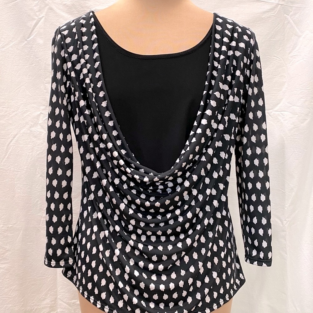 Jason Maxwell - Layered Cowl Neck Top, Petite Large